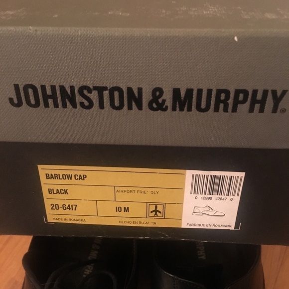 Johnston & Murphy Cap Toe Black Leather Shoes - Picture 8 of 8